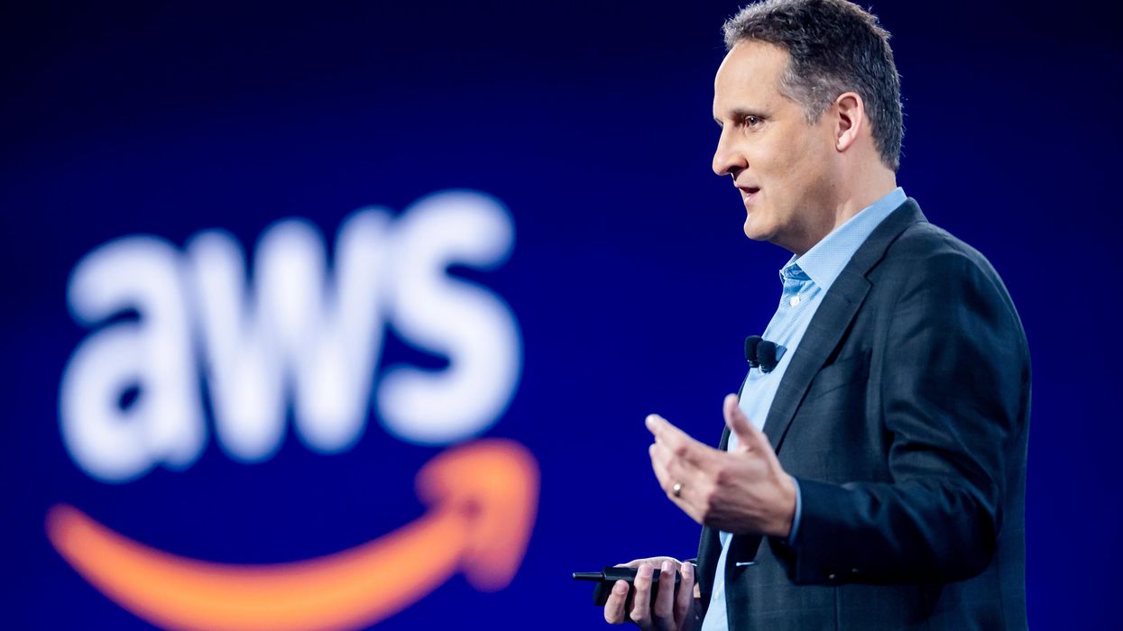 LAS VEGAS, NEVADA - NOVEMBER 30: Amazon Web Services (AWS) CEO Adam Selipsky delivers a keynote address during AWS re:Invent 2021, a conference hosted by Amazon Web Services, at The Venetian Las Vegas on November 30, 2021 in Las Vegas, Nevada. (Photo by Noah Berger/Getty Images for Amazon Web Services)