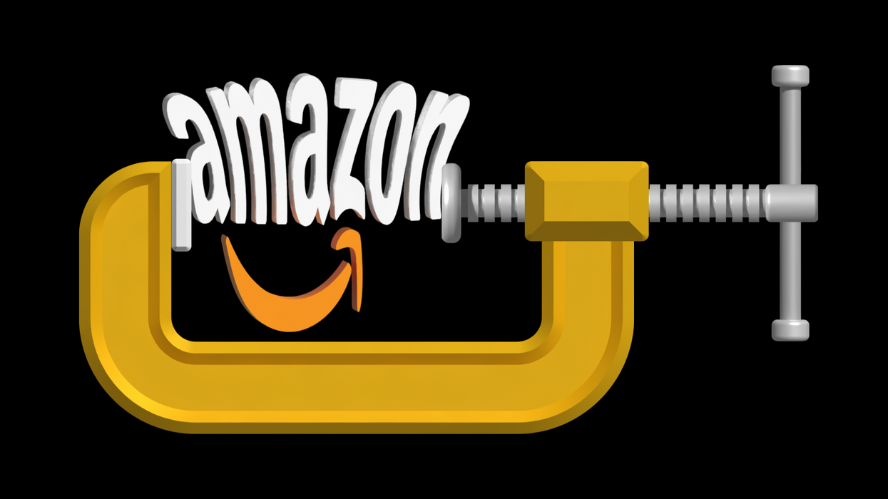 Amazon logo in a vice